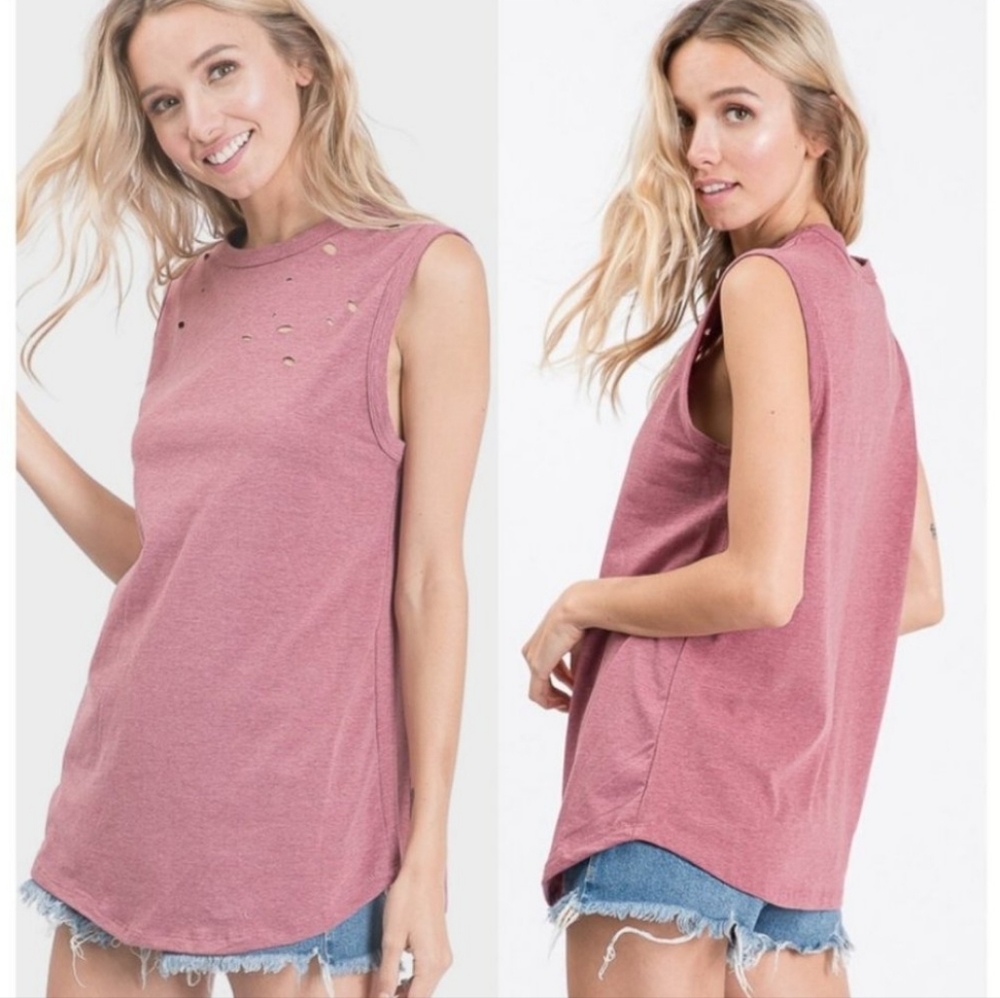 Laser Cut Sleeveless Top~by Caroline Couture large